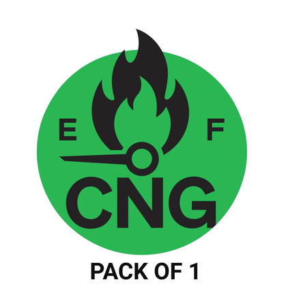 Smeeps CNG Fuel Gauge Sticker – 10.16 x 10.16 cm Round Green Gas Indicator Car & Bike Vinyl Decal | Waterproof | Clear CNG Identification