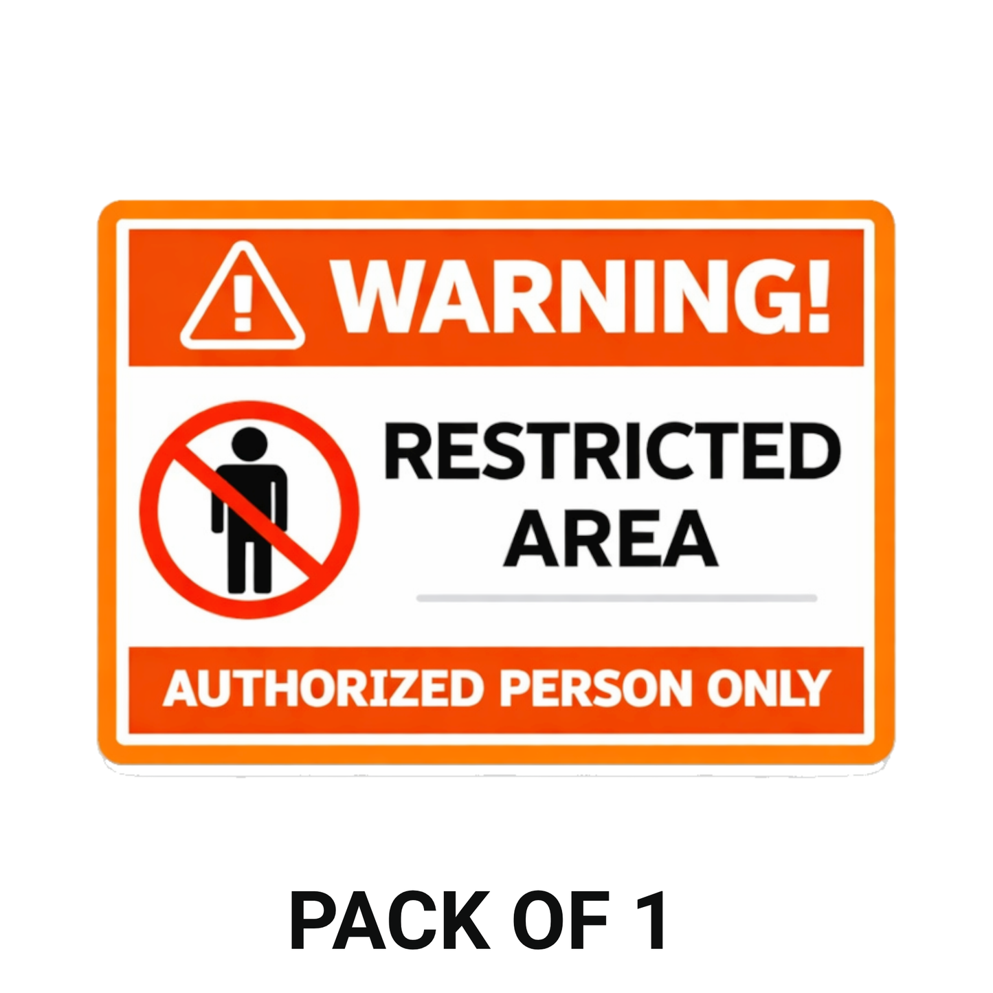 Smeeps Warning Restricted Area Sticker – 17.78 × 12.7 cm (7 × 5 Inch) Authorized Person Only Safety Sign | Waterproof UV Resistant Wash Proof Durable Vinyl