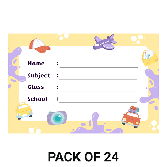Pack of 24 |Smeeps Travel Adventure Book Label Stickers – 7.62 x 5.08 cm – Writable Notebook Stickers for Kids | School Organization | Fun Travel Design