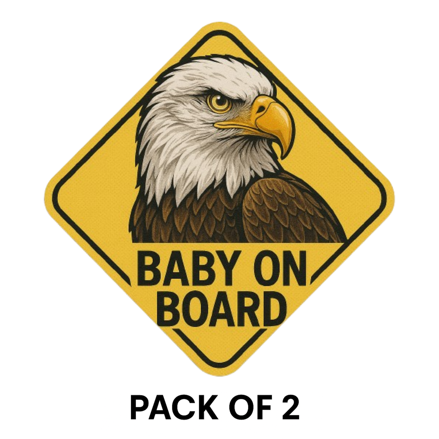 Smeeps Baby on Board Sticker – Eagle Design – 12.95 x 12.95 cm | Bold Animal Safety Sign for Cars