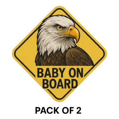 Smeeps Baby on Board Sticker – Eagle Design – 12.95 x 12.95 cm | Bold Animal Safety Sign for Cars