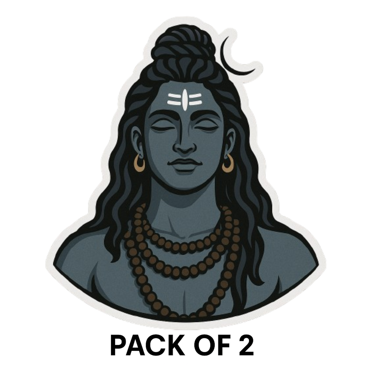 Smeeps Adiyogi Shiva Sticker – Calm Shiva Face | 10.16 x 7.62 cm | Waterproof Vinyl for Cars & Bikes