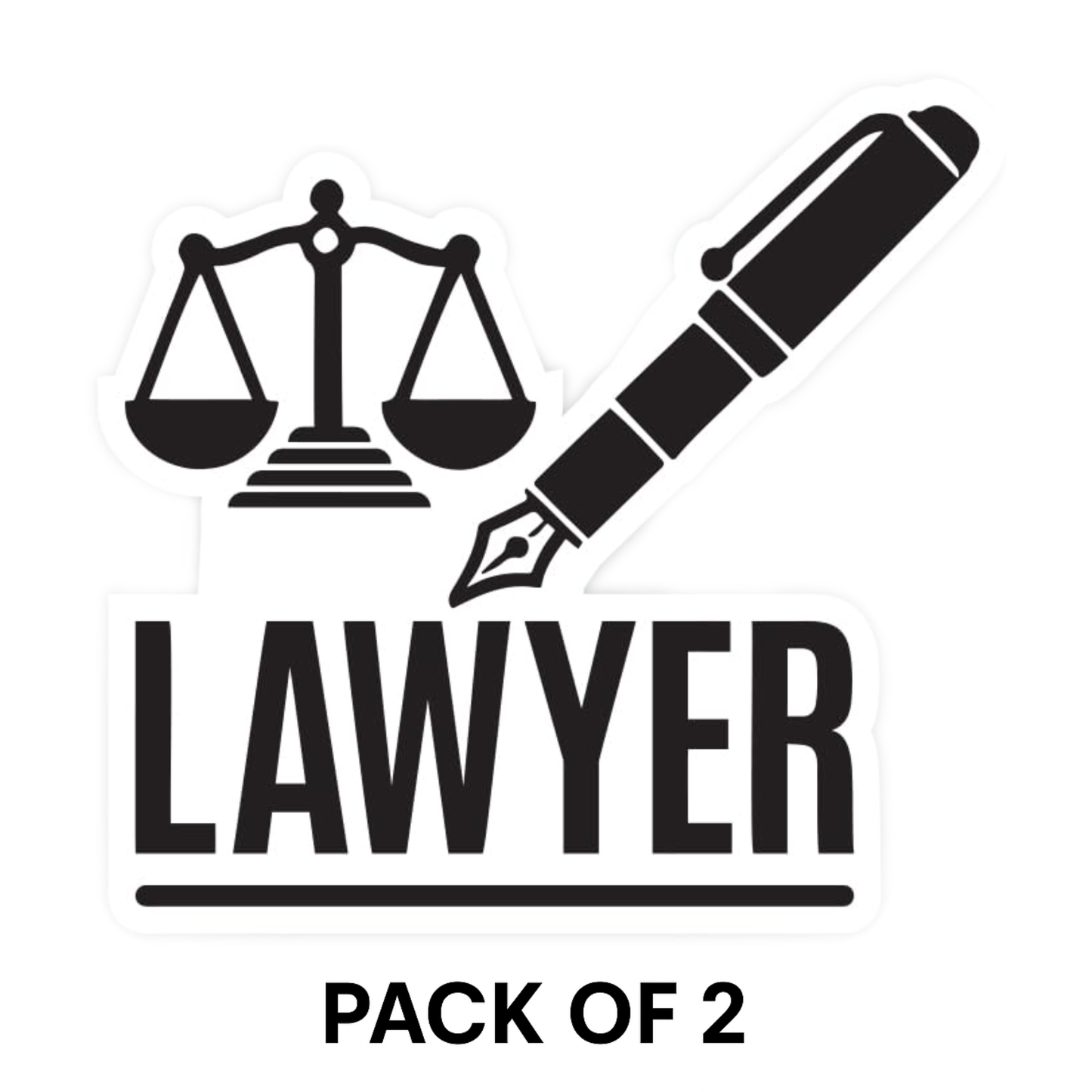Smeeps Lawyer Car Sticker – Pen & Justice Scale Design – 11.5 x 10.5 cm | Durable Vinyl for Advocates' Cars