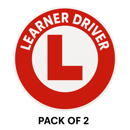 Smeeps Learner Driver Sticker – Bold Red “L” with Round Design – 13.97 x 13.97 cm | Clear & Visible for Safe Driving
