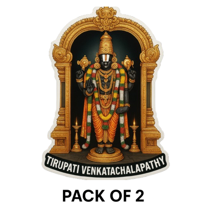 Smeeps Tirupati Venkatachalapathy Car Sticker – Divine Temple Arch Design – 7.62 x 11.43 cm | Premium Vinyl Decal for Cars