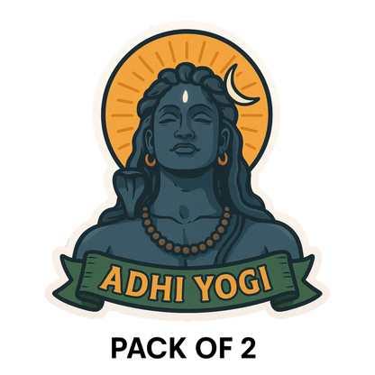 Smeeps Adhi Yogi Car Sticker – Colorful Divine Shiva Design – 7.62 x 7.62 cm | Vinyl Decal for Cars