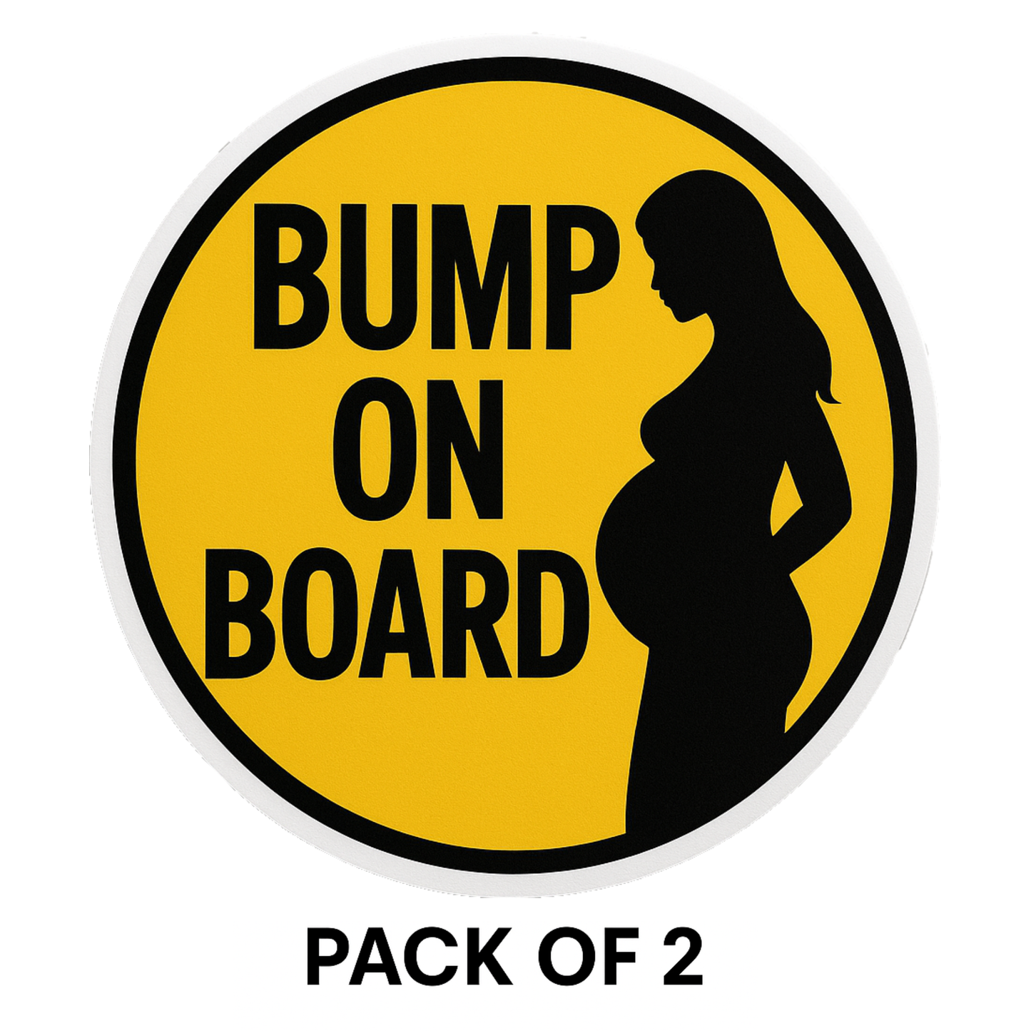 Smeeps “Bump On Board” Car Sticker – Bold Yellow & Black Design – 13.97 x 13.97 cm | Pregnancy Safety Sign, Waterproof & Easy to Apply