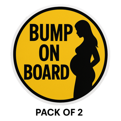 Smeeps “Bump On Board” Car Sticker – Bold Yellow & Black Design – 13.97 x 13.97 cm | Pregnancy Safety Sign, Waterproof & Easy to Apply
