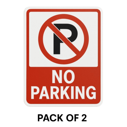 Smeeps No Parking Sticker – 12 x 9.5 inch Bold Red & Black Symbol | Warning Decal for Gates, Shops, and Driveways | Waterproof Vinyl Sign