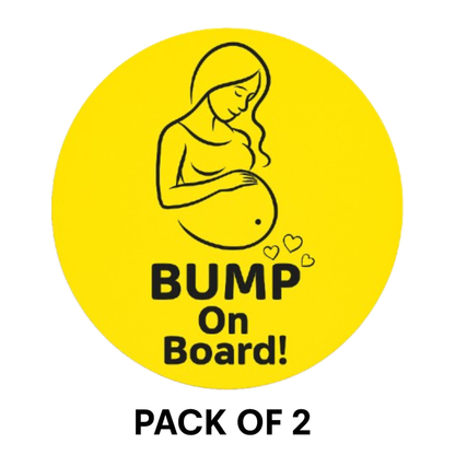 Smeeps Bump on Board Sticker – 14 x 14 cm Round Yellow Maternity Safety Decal | Waterproof & UV Resistant for Car Use