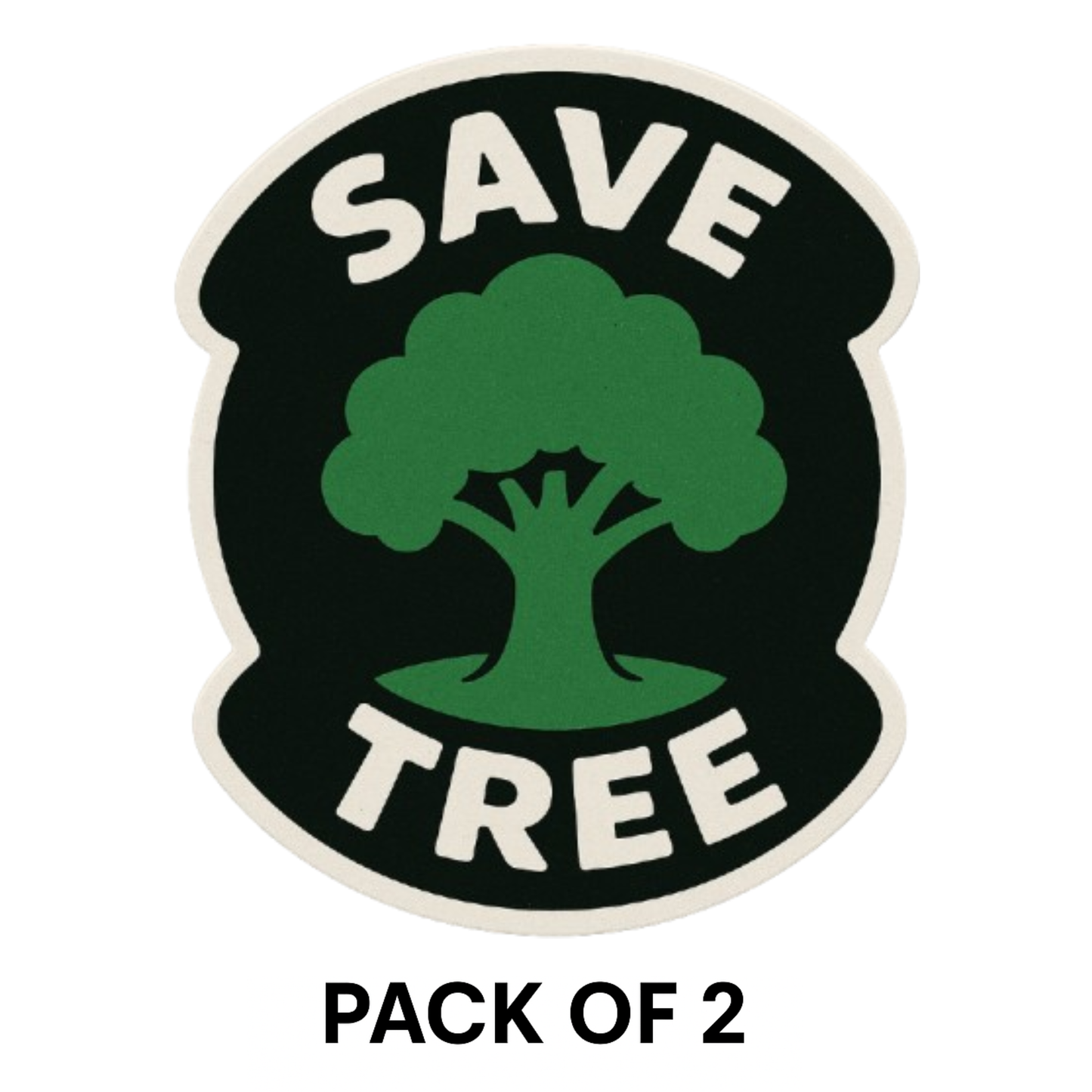 Smeeps Save Tree Custom Shape Sticker | 16.6 x 14 cm | Eco Message Vinyl Decal for Car