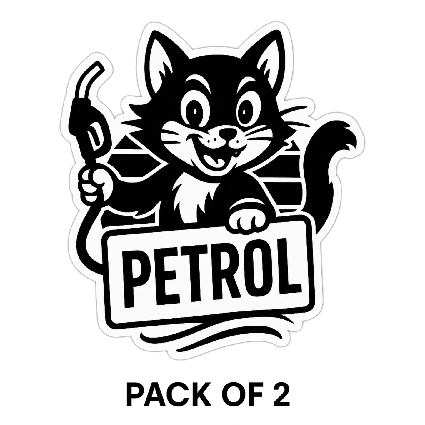 Smeeps Petrol Cat Sticker – Pack of 2 – Cute Fuel Indicator Vinyl Decal for Car & Bike | Waterproof & Durable | 9 x 7.7 cm