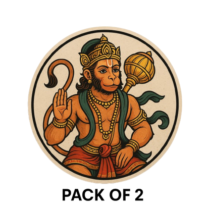 Hanuman Ji Blessing Pose Sticker – 7.62 x 7.62 cm | Spiritual Car & Bike Decal | Divine Energy On the Move