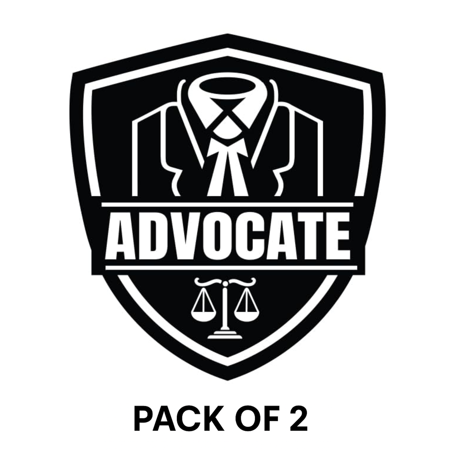 Smeeps Advocate Car Sticker – Black Advocate Suit Emblem for Legal Professionals – 10.5 x 11.5 cm | Premium Waterproof Vinyl for Cars