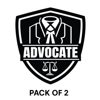 Smeeps Advocate Car Sticker – Black Advocate Suit Emblem for Legal Professionals – 10.5 x 11.5 cm | Premium Waterproof Vinyl for Cars