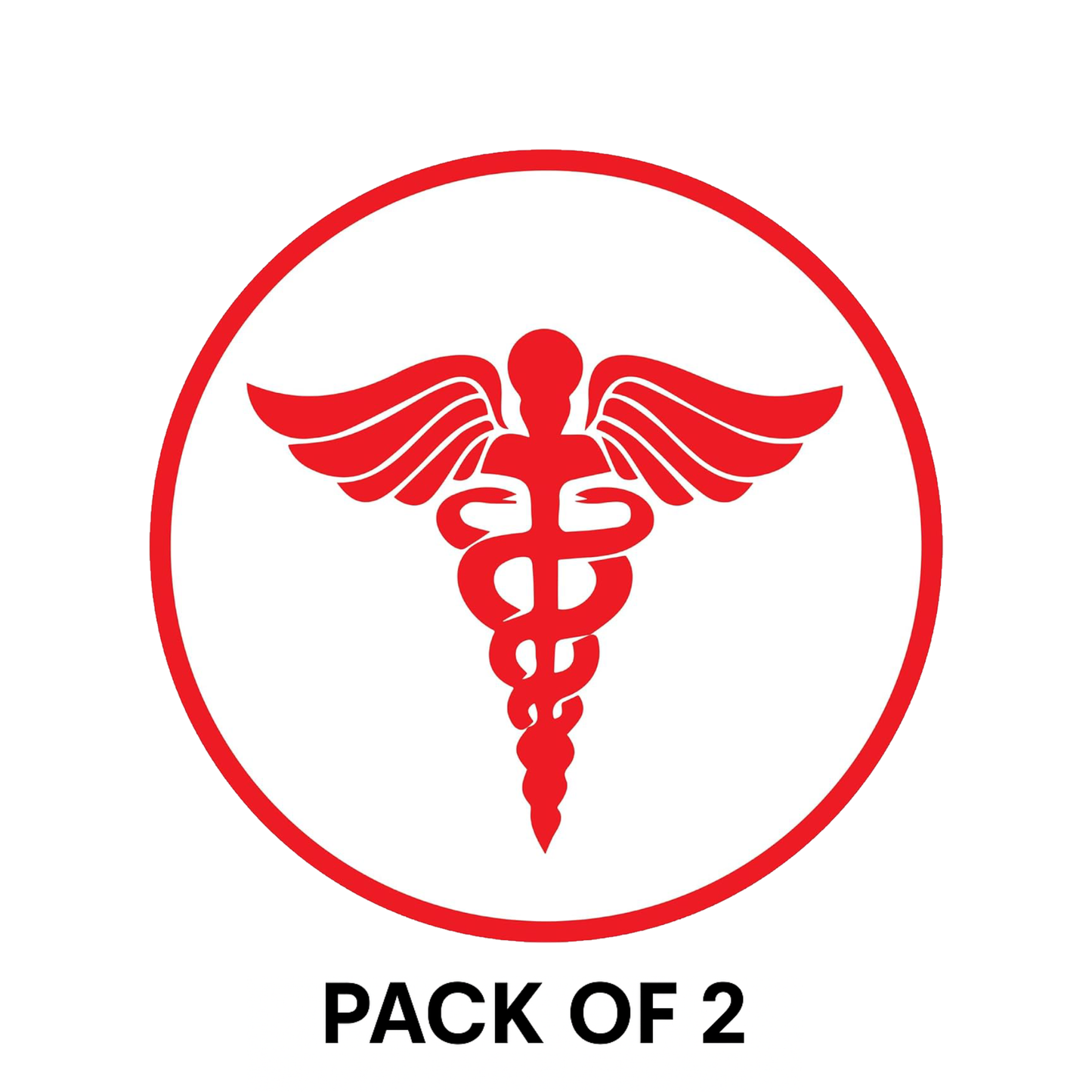 Smeeps Medical Emergency Symbol Sticker – 10.16 x 10.16 cm | Red Caduceus Emblem | Professional Identification for Vehicles