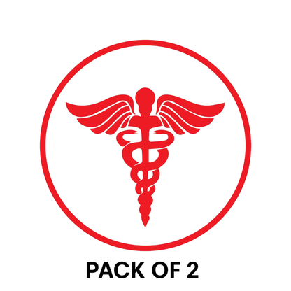 Smeeps Medical Emergency Symbol Sticker – 10.16 x 10.16 cm | Red Caduceus Emblem | Professional Identification for Vehicles