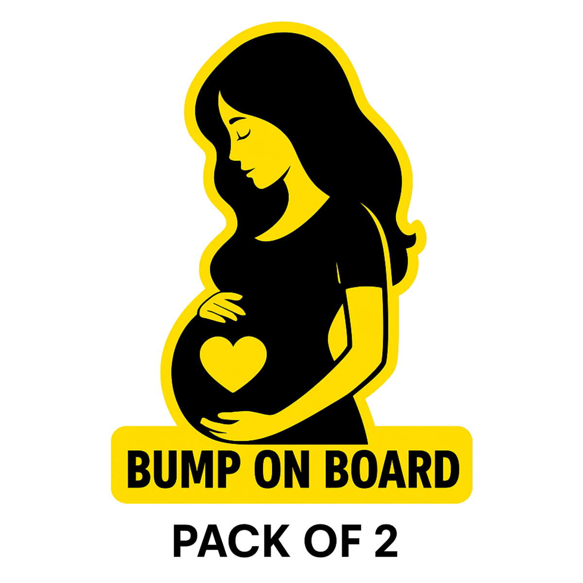 Smeeps Bump On Board Sticker – 14 x 12.7 cm Car & Bike Safety Vinyl Decal | High-Visibility Yellow Design | Waterproof & Durable