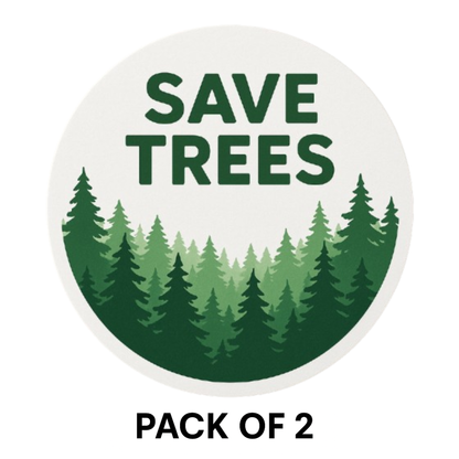 Smeeps Save Trees Round Sticker | 14 x 14 cm | Eco-Friendly Vinyl Decal for Car