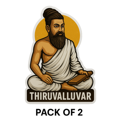 Smeeps Thiruvalluvar Car Sticker – Cultural Tamil Design – 7.62 x 10.16 cm | Premium Vinyl Decal for Cars
