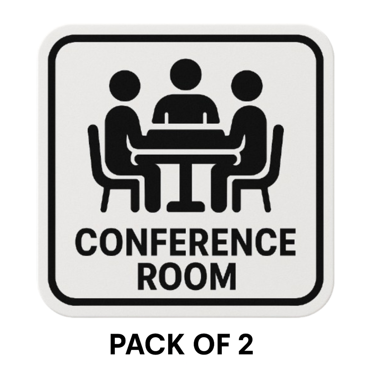 Smeeps Conference Room Sign Sticker – 14 x 14 cm | Bold Office Indicator for Meeting Spaces | Black & White Design