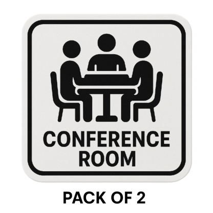 Smeeps Conference Room Sign Sticker – 14 x 14 cm | Bold Office Indicator for Meeting Spaces | Black & White Design