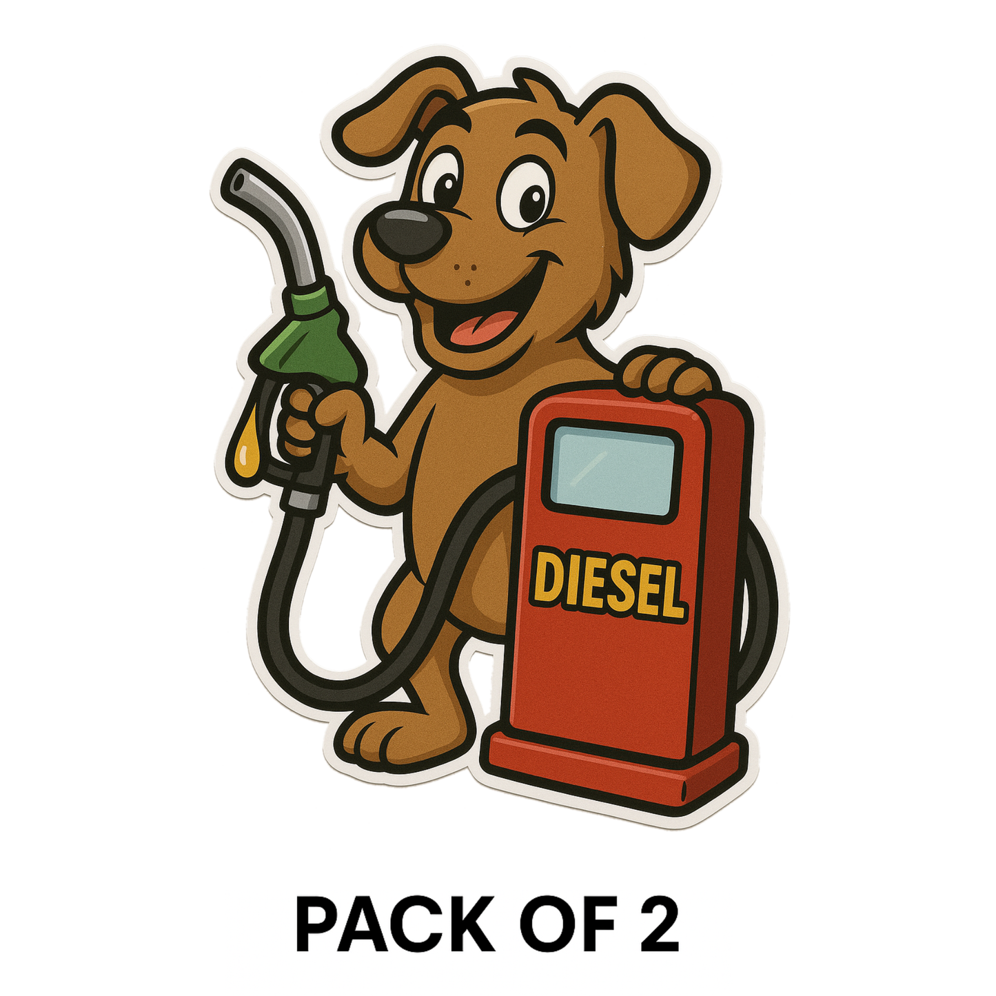 Smeeps “Diesel Only” Cute Dog Fuel Sticker – 9 x 11.5 cm | Waterproof Vinyl – Fuel Type Awareness for Cars, Bikes & Trucks