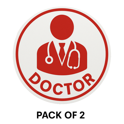 Smeeps Doctor On Board Sticker – 13.97 cm Round | Medical Symbol Design | Red & White Waterproof Vinyl Car Sign