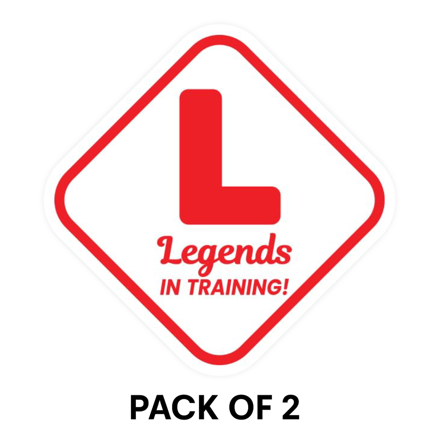 Pack of 2 | Smeeps “Legends in Training” L Plates – 15 cm Reflective Learner Driver Vinyl Stickers for Cars, Bikes & Scooters | Waterproof & Removable