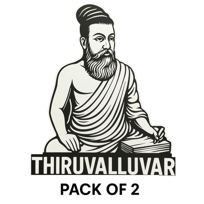 Smeeps Thiruvalluvar Car Sticker – Classic Monochrome Tamil Design – 7.62 x 10.16 cm | Premium Vinyl Decal for Cars