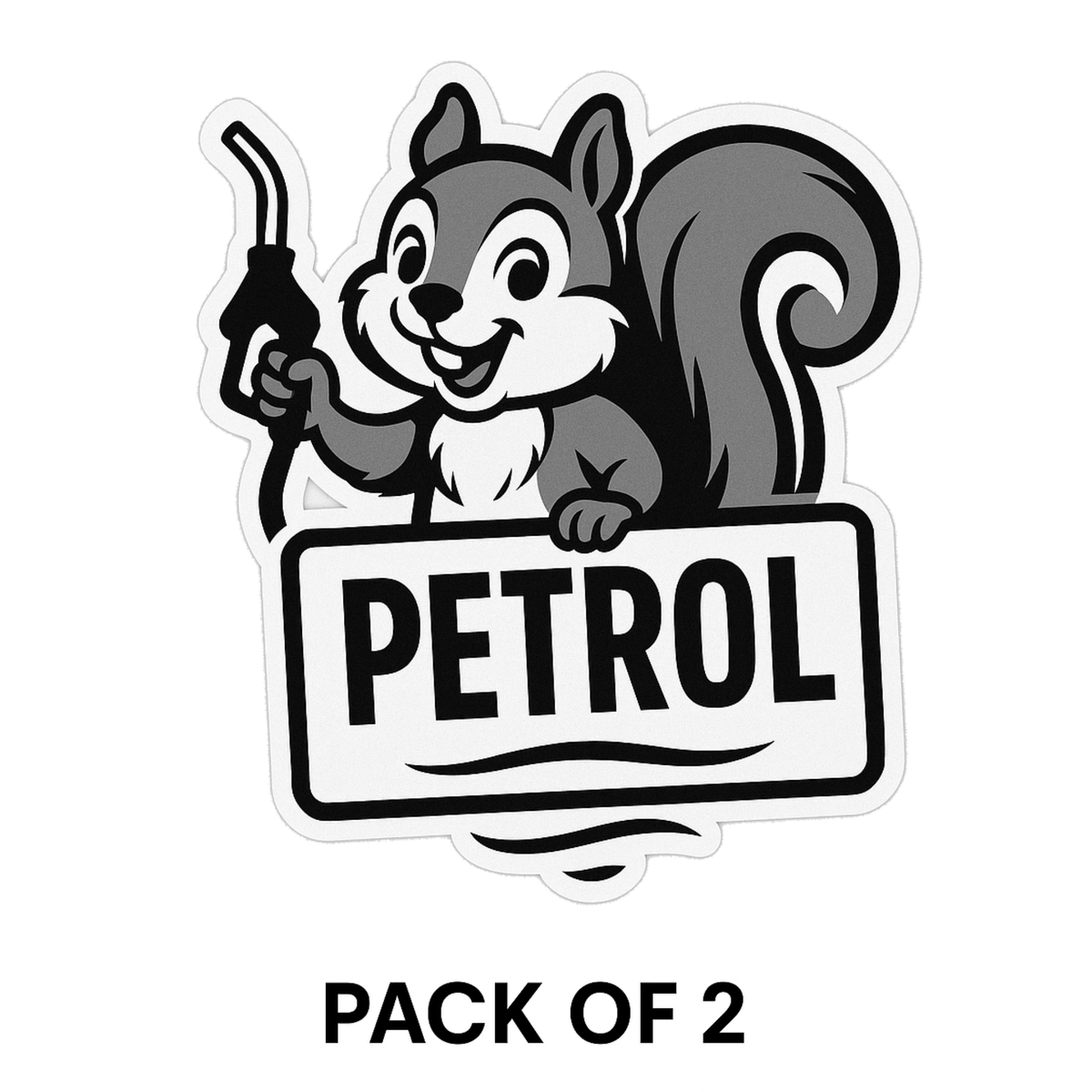 Smeeps Petrol Squirrel Sticker – 10.16 x 9.2 cm Car & Bike Vinyl Decal | Cute Fuel Icon Label | Waterproof & Durable Design