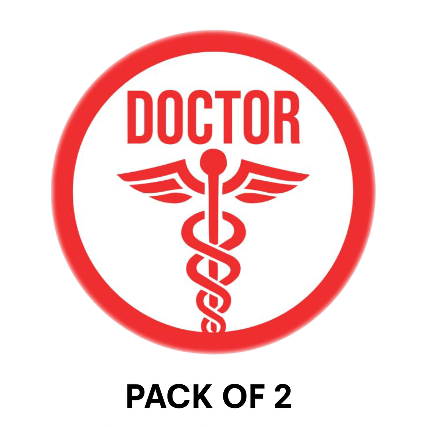Smeeps Doctor on Duty Sticker – 9.5 x 9.5 cm Round Red Medical Symbol Decal | Waterproof Vinyl Car Sign for Emergency Vehicles