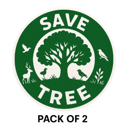 Smeeps Save Tree Round Sticker | 14 x 14 cm | Eco Awareness Vinyl Decal for Car