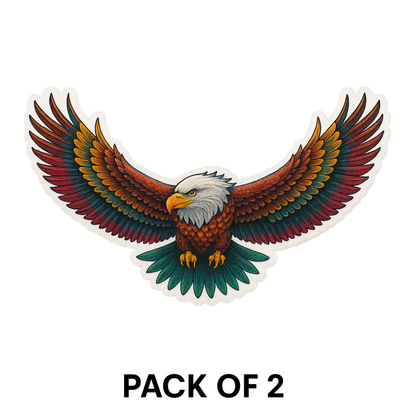 Smeeps Flying Eagle Sticker – 14 x 12.7 cm Car & Bike Vinyl Decal | Majestic Eagle Wingspan Design | Waterproof & Durable