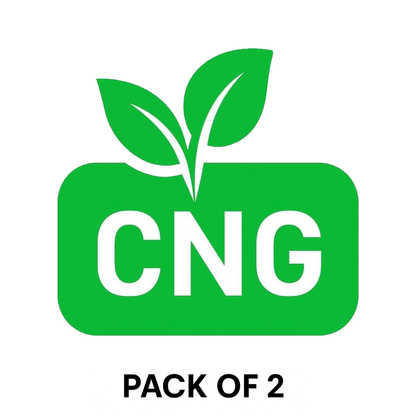 Smeeps CNG Leaf Sticker – 10.16 x 9 cm Eco-Friendly Green Fuel Type Car & Bike Vinyl Decal | Waterproof | Clear CNG Identification