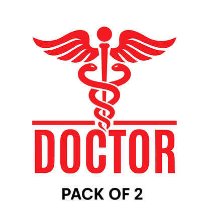 Smeeps Doctor Car Sticker – 10.16 x 9.7 cm Medical Symbol Safety Decal for Cars – Red