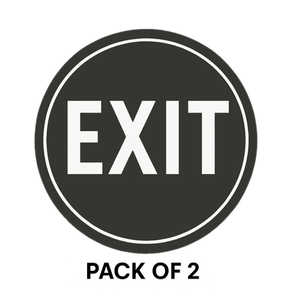 Pack of 2 | Smeeps “EXIT” Sign – 15.24 cm Round | Clear Door Sticker for Emergency & General Use | Bold & Visible | Indoor/Outdoor Use | Self-Adhesive, Waterproof