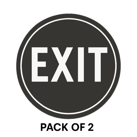 Pack of 2 | Smeeps “EXIT” Sign – 15.24 cm Round | Clear Door Sticker for Emergency & General Use | Bold & Visible | Indoor/Outdoor Use | Self-Adhesive, Waterproof