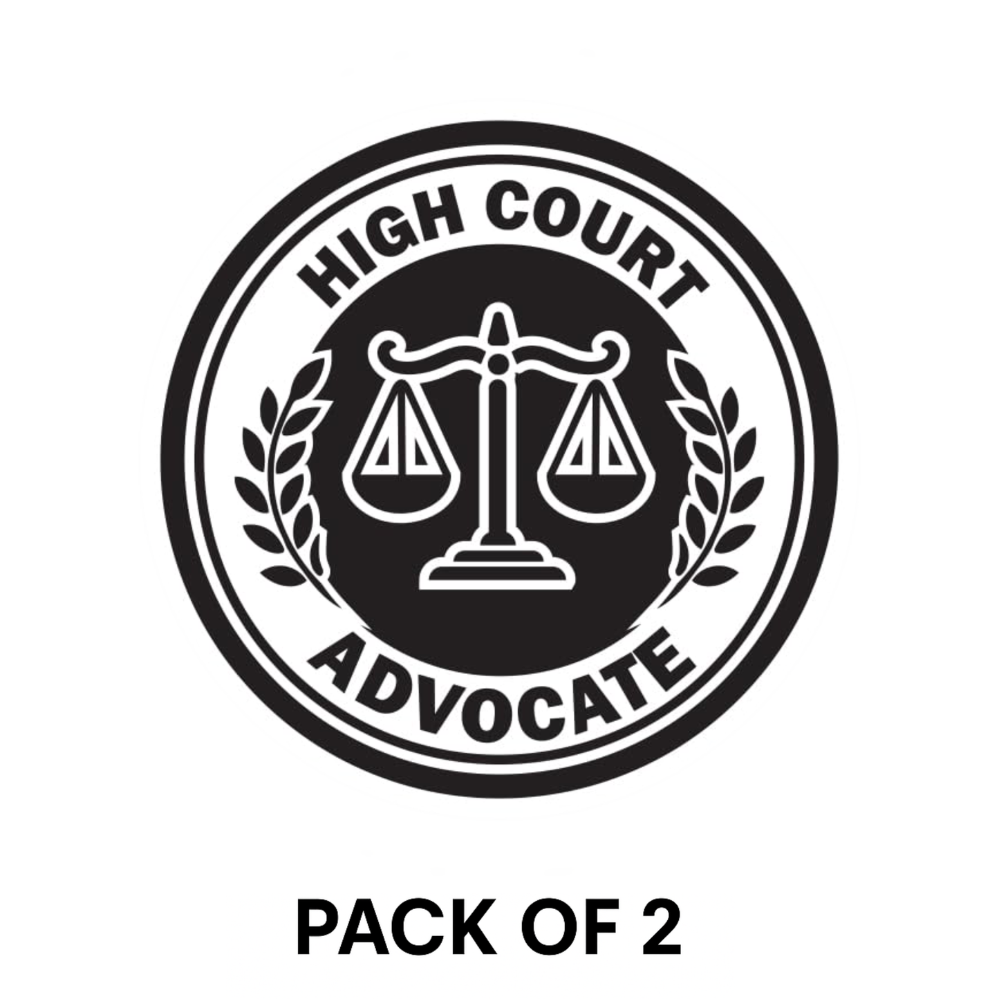 Smeeps High Court Advocate Round Emblem Sticker – Legal Symbol Design – 11.5 x 11.5 cm | Waterproof Vinyl for Cars, Office Doors