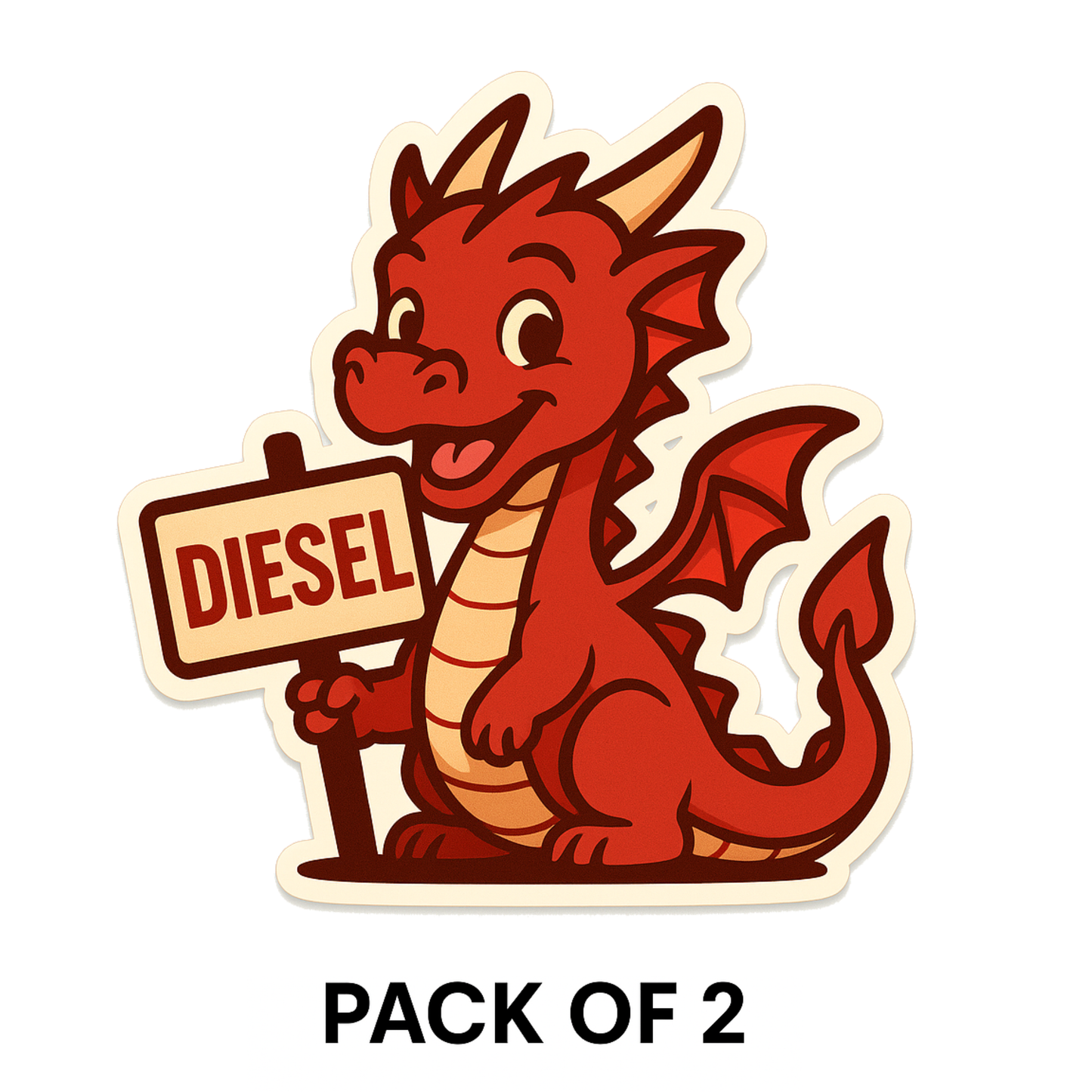 Smeeps Diesel Dragon Sticker – 10.16 x 9.4 cm Cute Dragon Fuel Type Car & Bike Vinyl Decal | Diesel Only Indicator | Waterproof & Durable Design