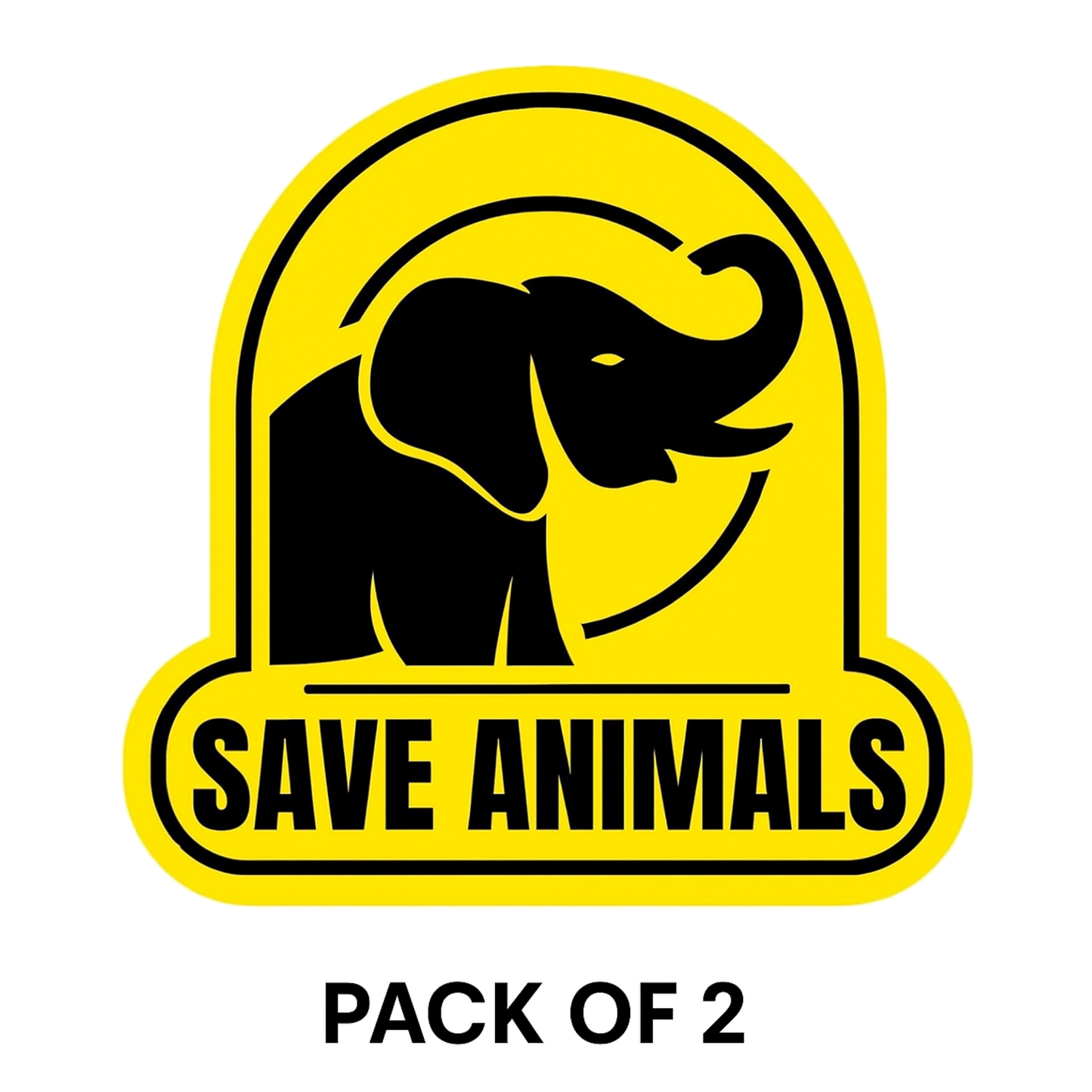 Smeeps Save Animals Elephant Sticker – 7.62 x 9 cm Wildlife Awareness Vinyl Decal | Car, Bike & Laptop Sticker | Waterproof & Durable
