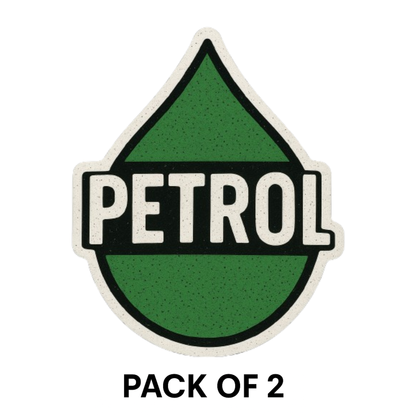 Smeeps PETROL Drop Shape Sticker – Green & Black | 10.16 x 7.62 cm | For Car Fuel Type Marking