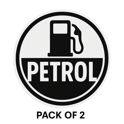 Smeeps Petrol Sticker – 8.89 x 8.89 cm Monochrome Fuel Pump Icon | Minimalist Petrol Reminder Decal | Waterproof & Durable Vinyl