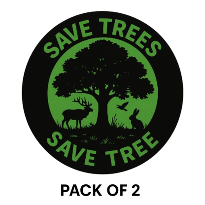 Smeeps Save Trees Save Tree Round Sticker | 14 x 14 cm | Nature Awareness Vinyl Decal for Car