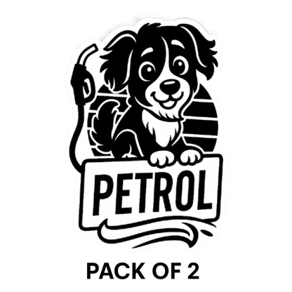 Smeeps Petrol Sticker – 9 x 7.7 cm Cute Dog Fuel Pump Theme Car & Bike Decal | Waterproof & Durable Vinyl Label
