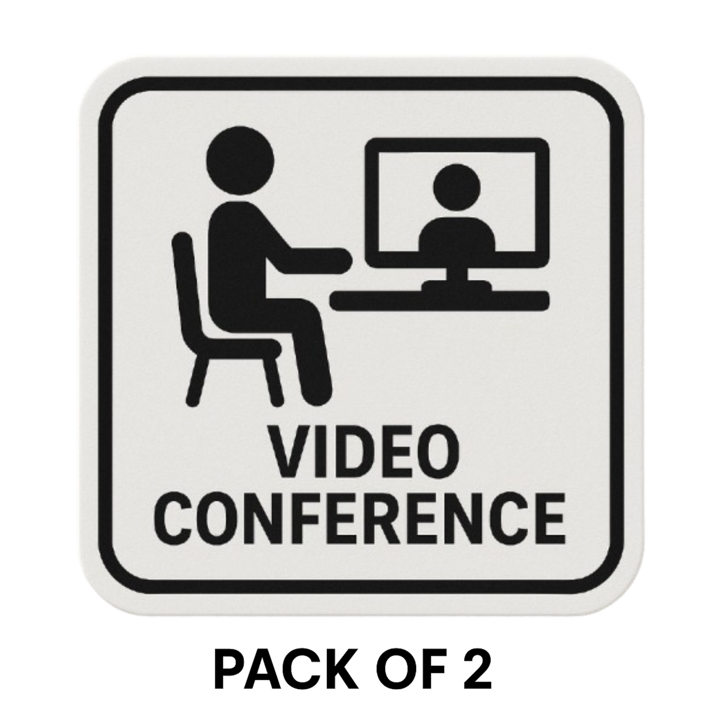 Smeeps Video Conference Sticker – 14 x 14 cm | Office Meeting Room Sign | Silent Zone Vinyl Decal for Companies & Co-working Spaces