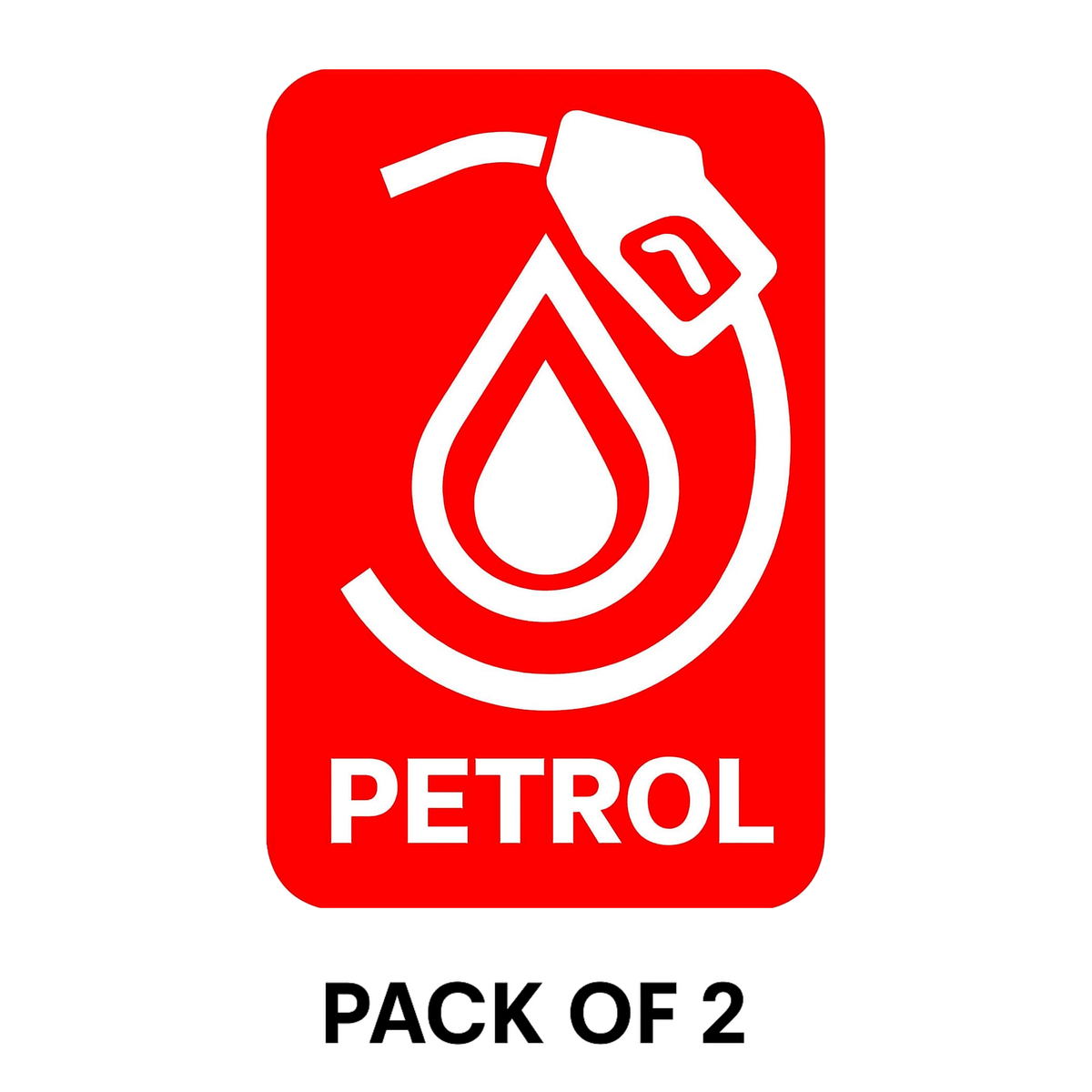 Smeeps Petrol Symbol Sticker – 9 x 7.62 cm Fuel Type Identification Decal | High-Visibility Red Design | Waterproof & Durable Vinyl