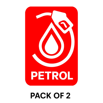 Smeeps Petrol Symbol Sticker – 9 x 7.62 cm Fuel Type Identification Decal | High-Visibility Red Design | Waterproof & Durable Vinyl