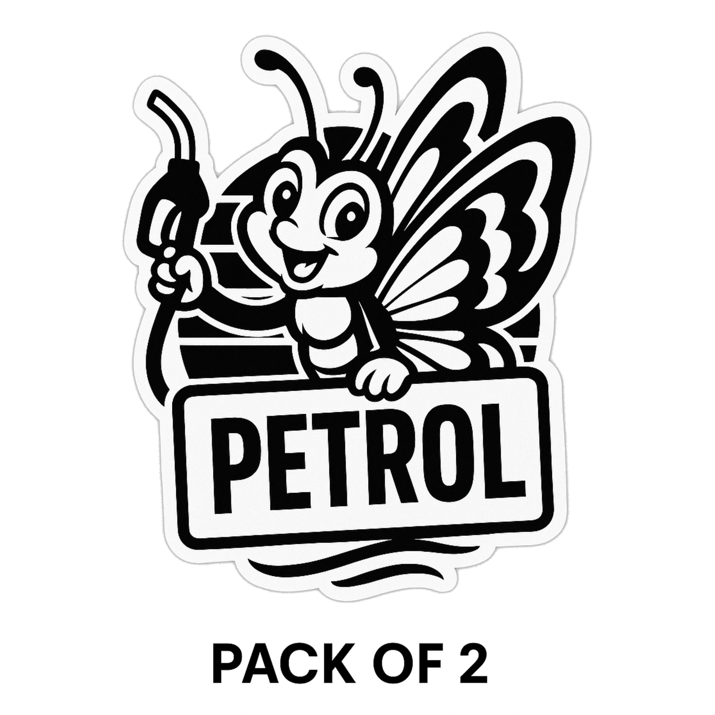 Smeeps Petrol Butterfly Sticker – Pack of 2 – Cute Fuel Indicator Vinyl Decal for Car & Bike | Waterproof & Durable | 9 x 7.7 cm