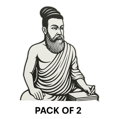 Smeeps Thiruvalluvar Car Sticker – Classical Line Art – 7.62 x 10.16 cm | Premium Vinyl Decal for Cars